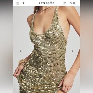 NWT Retrofete Marie Sequin Crochet Dress - SAGE - XS/S NEVER BEEN WORN